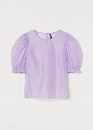 Блузка з рукавами-ліхтариками для жінки h&m 0928189-002 40(m) бузковий