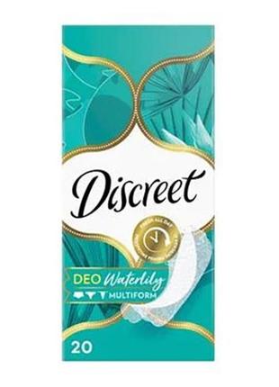 Щоденні прокладки discreet deo 20шт ватерлілі мультіформ1 фото