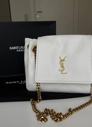 Жіноча сумка yves saint laurent white люкс якість