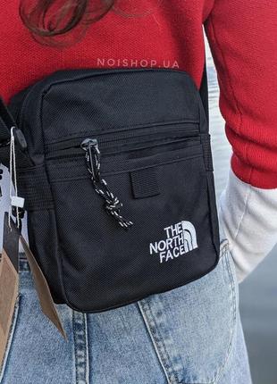 Месенджер the north face, барсетка тнф, сумка через плече чорна/молочна унісекс купити компактний месенджер класика2 фото
