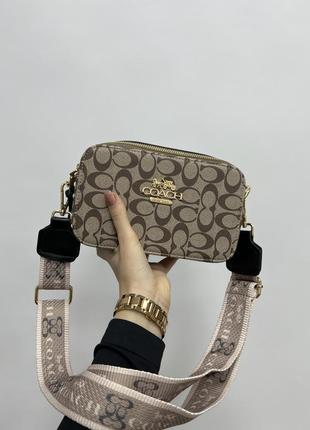 Сумка в стиле coach snapshot grey