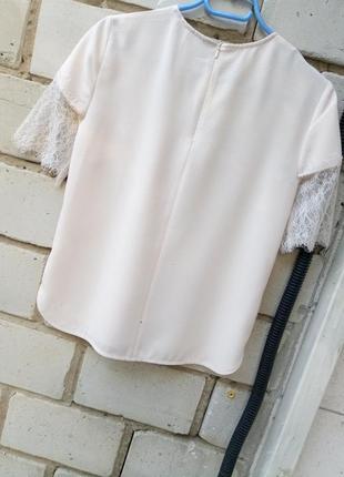 Брендовая блуза от   zara  с кружевом от zara раз. xs7 фото