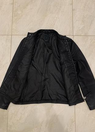 Мужская куртка из эко кожи new look черная лежанка кожанка4 фото