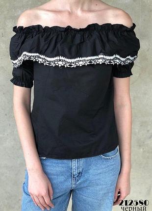 Женская кофта-блуза на плечики,чёрная