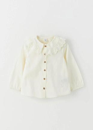 2-3/3-4/4-5 р новая рубашка блуза блузка с воротником для модниц легкая натуральная lc waikiki вайки