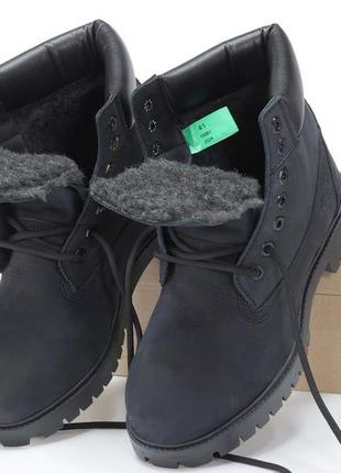 Мужские ботинки timberland boots winter (хутро, натур нубук)5 фото