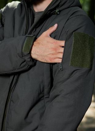 Зимова утеплена куртка thermo-loft, олива7 фото