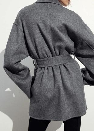 Стильное серое шерстяное пальто халат от h&m2 фото