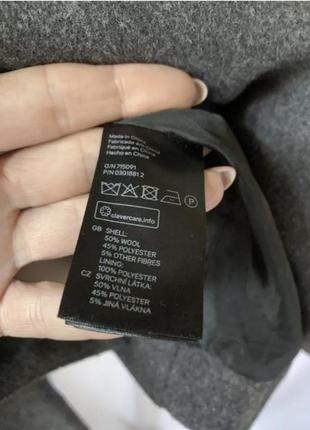 Стильне сіре вовняне пальто халат від h&m8 фото