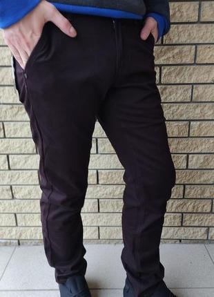 Утепленные зимние мужские джинсы, брюки на флисе стрейчевые fangsida, турция4 фото