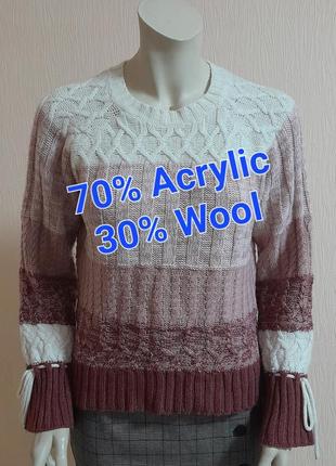 Гарний в'язаний светр у різнобарвну смужку max studio made in cambodia