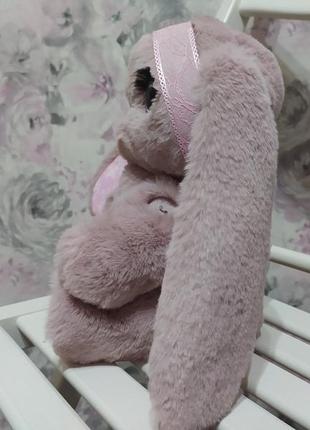 Хутряна іграшка зайчик рожевий подарунок дівчинці дівчині 25см 029342 фото