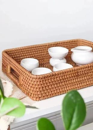 Піднос таця корзина  з натурального ротанга
