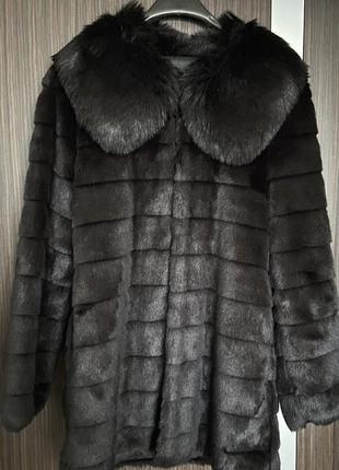 Шуба чорна (штучне хутро)