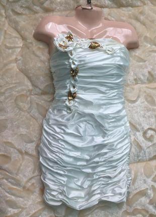 Белое короткое платье,на випускной,на свадьбу
