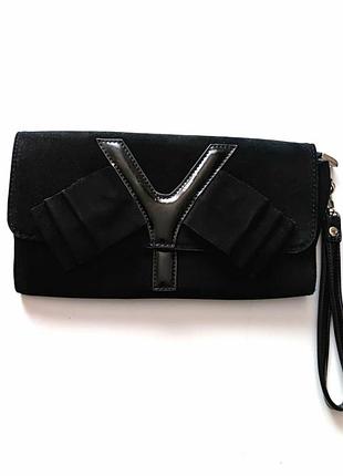 Замшевый лаковый клатч /8453/
