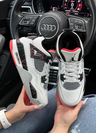 Жіночі кросівки shipping nike air jordan 4 retro flight nostalgia | найк джордан | весна, літо, осінь | взуття | шкіра