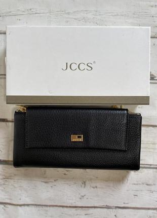 Женский кожаный кошелек портмоне jccs черный3 фото