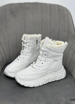 Дутики черевики чоботи батинки зимові теплі високі на шнурках на платформі хутро1 фото