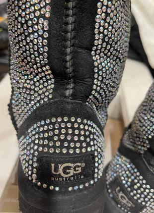 Ugg сапожки в стразах на натуральній овчині