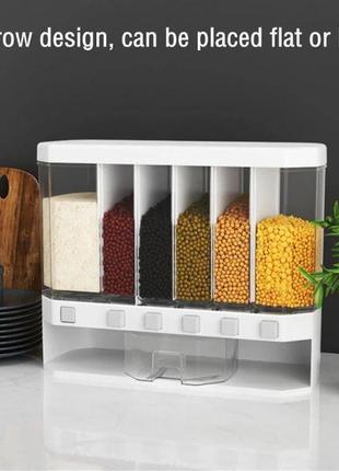 Кухонний органайзер ємності для зберігання сипких продуктів із шістьма секціями multifunctional household rice