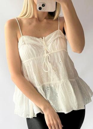 Бавовняний топ, блузка zara, розмір м. оригінал.
