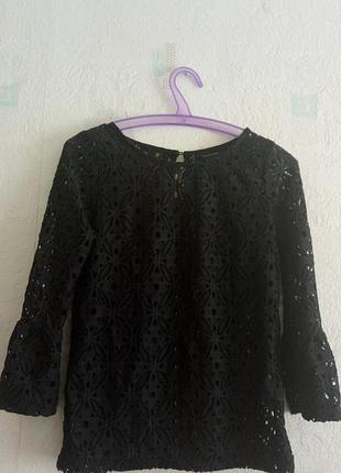 Красивая черная блузка кружево