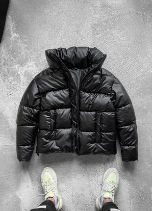 Куртка водонепроницаемая плащевка под кожу + экопух2 фото
