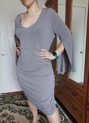 Сукня міді bodyflirt сіра драпіровка плаття