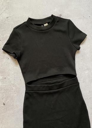 Коротке плаття з вирізом в талії h&m розмір xs2 фото