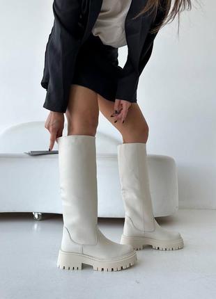 Шикарні жіночі шкіряні зимові чоботи труби, натуральна шкіра, зима, 36-37-38-39-405 фото