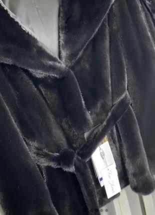 Норковая шуба blackglama с капюшоном7 фото
