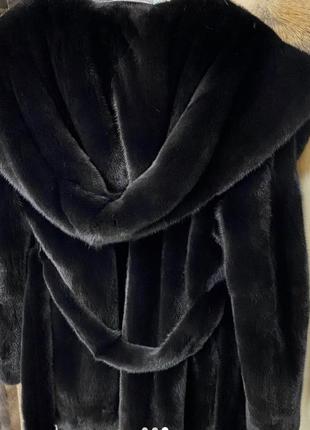 Норковая шуба blackglama с капюшоном6 фото