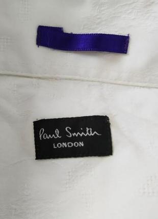 Білосніжна брендова натуральна сорочка paul smith8 фото