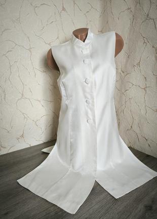 Платье-кардиган миди белое с блеском 46 р.
