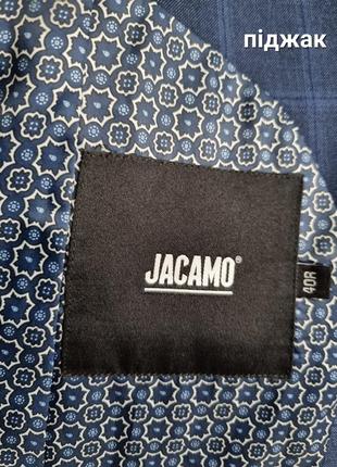 Брендовий базовий топовий однобортний класичний синій піджак жакет блейзер та жилетка костюм в клітинку тартан l xl 40r jacamo7 фото