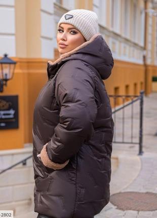 Женская зимняя теплая куртка, с капишоном стеганая,женская зимняя стеганая тёплая куртка,балоновая,пуховик, пуффер,парка2 фото