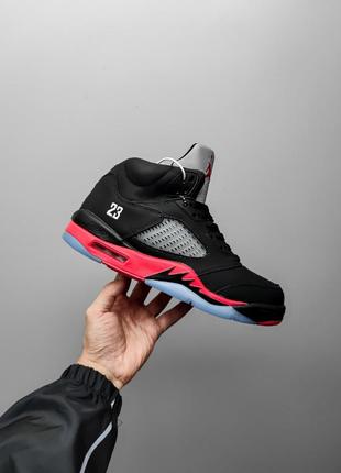 Nike air jordan 5 retro black fur