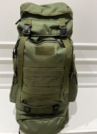 Рюкзак тактический 70 л tactic, рюкзак туристический с системой molle, олива3 фото
