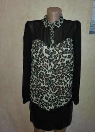 Тигровая блузка, стильная рубашка5 фото