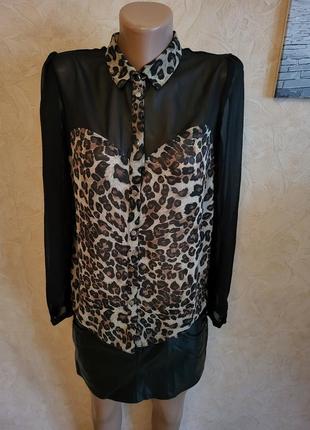 Тигровая блузка, стильная рубашка2 фото