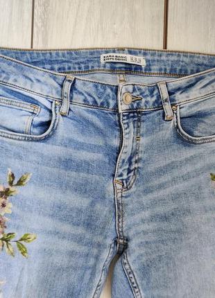 Жіночі коттонові стрейчеві укорочені джинси у квітах  38 р турція4 фото