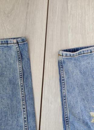 Жіночі коттонові стрейчеві укорочені джинси у квітах  38 р турція10 фото