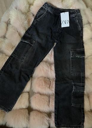 Джинси джогери карго zara 134 см, джинсы джогеры брюки зара3 фото