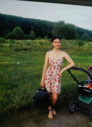 Сукня бюстьє вишневий принт 6