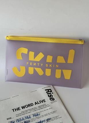 Прозрачная косметичка кейс клатч сумка для косметики fenty beauty skin lavender lemonade jelly bag