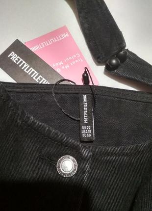 Черный джинсовый  топ халтер на пуговицах размер батал от  prettylittlething8 фото