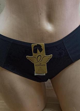 Трусики женские хлопок чернве белые серые розовые бордо с кружевом размер xl, xxl