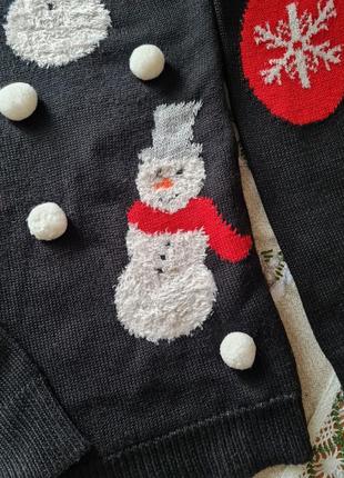Новорічний светр кофта зі сніговиками6 фото