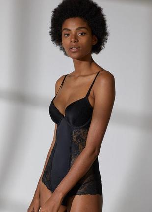 Новый утягивающий кружевной боди h&m, пуш-ап